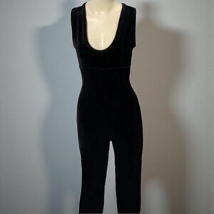 Cesar Arellanes Sleeveless Black Velvet Jumpsuit